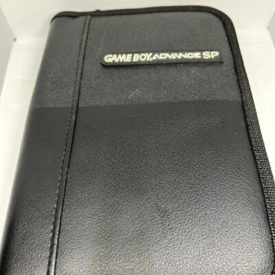 Nintendo Gameboy Advance SP Black Faux Leather Carrying Case Video Game OEM Case