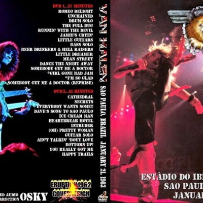 Van Halen Live in Sao Paulo, Brazil 1983 DVD Pro-Shot January 21, 1983 Very Rare