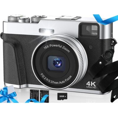 Upgraded 4K Digital Camera with SD Card Autofocus,48MP Point and Shoot Camera