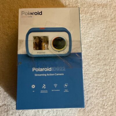 BRAND NEW Polaroid Streaming Action Sport Action Camera 4k – Blue iD922!