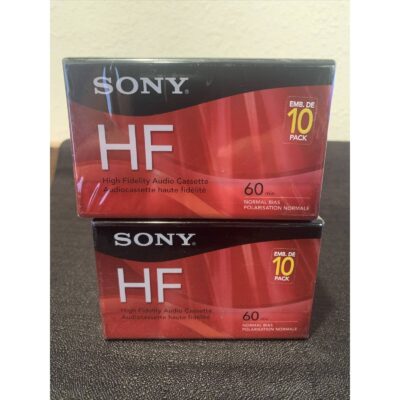 (2) 10 Packs Of Sony HF Hi Fidelity 60 Minute Cassette Normal Bias Blank Tapes