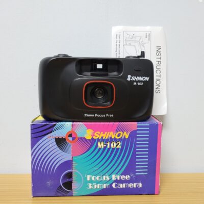 Shinon M-102 35mm Film Camera Focus Free Manual New Dead Stock Box Black Vintage