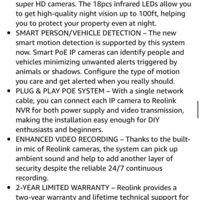 ReoLink 4pc 2TB Camera System