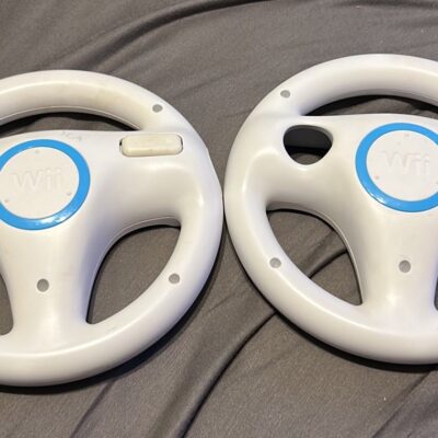 2 Official Nintendo Wii Wheel Remote Controller Authentic Original for Mario Kar