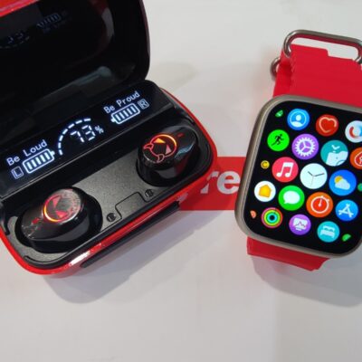 COMBO~Smart Watch Wireless Charging Bluetooth Call+Bluetooth Earbuds Earphone