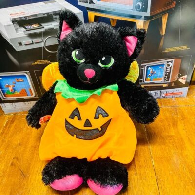 RARE 17” BRIGHT NIGHT Build A Bear Cat Kitty Plush Halloween Pumpkin Wings Binx