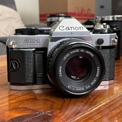 Canon AE-1 Program 35mm Film Camera, FD 50mm f1.8 Lens, PERFECT