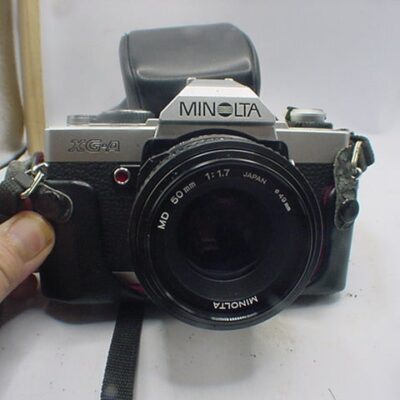 Minolta XG-A 35mm SLR Film Camera 50mm 1.7 Lens UNTESTED Strap, case & box