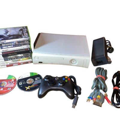 White Microsoft Xbox 360 Console Bundle W/ 120 GB Hard Drive & 13 Games