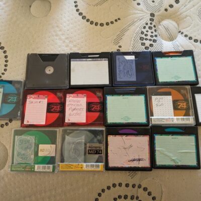 Lot Of 14 Minidiscs Memorex Maxell Sony Walkman MD MiniDisc Mini Disc Used 74 80