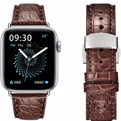 NEW Genuine Alligator Leather Band for Apple Watch 42mm/44mm/45mm