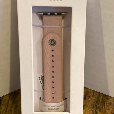 Michael Kors Blush Logo Rubber Band for Apple Watch 38-40mm Silver Logo MKS8008