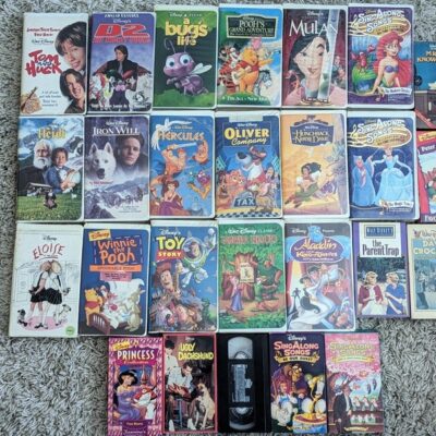 Lot of 26: Disney Classics, Film Classics, & Sing Along VHS Tapes VCR Clamshell