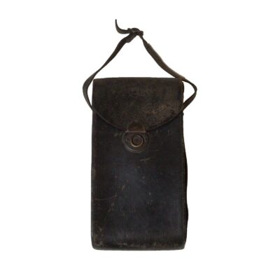 Antique Black Hard Leather ANSCO Folding Camera Accessory Strap Case Bag Vtg