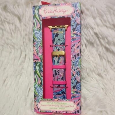 Lilly Pulitzer Leather Apple Watch Band Bringing Mermaid Back 38, 40mm NWT