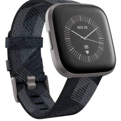 FITBIT Versa 2 Smart Watch, Black/Black Aluminium, One Size