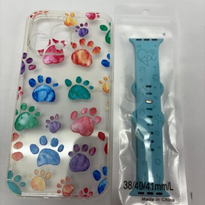 Apple IPhone Pet  Print 14 phone case & watch set