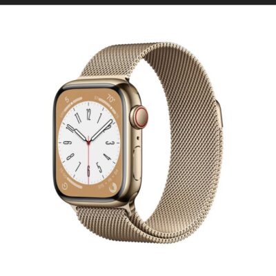 Apple Watch Series 8 41mm Stainless Steel Case with Gold Milanese Loop