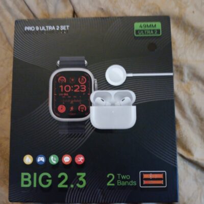 Pro 9 Ultra 2 In 1 gift Box Set (Ultra 2 + 5 Generation Bluetooth  Earphones)