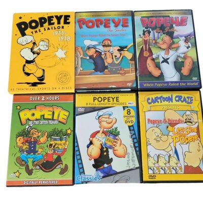 Popeye The Sailor Man Pop-Eye And Friends Kids Family Cartoons DVD Lot Of 9 Cart