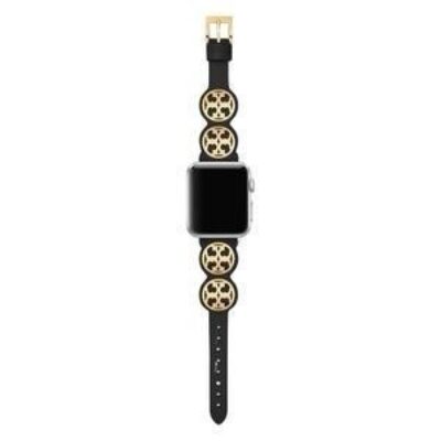 BNIB Tory Burch 38/40mm Miller Logo Leather Apple Watch Band