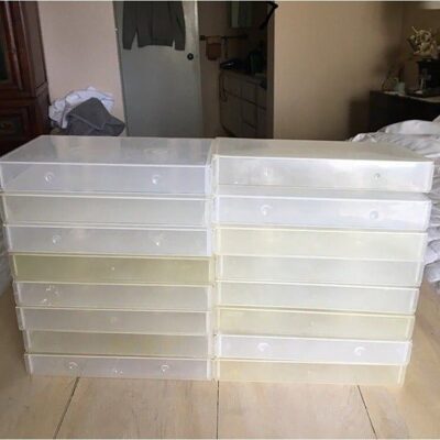 Lot of 16 Empty VHS Clear Clamshell Cases plastic