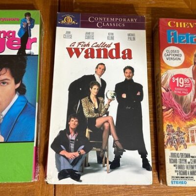 VHS SEALED LOT OF 3 CLASSIC MOVIES Wedding Singer, Fish Called Wanda, Fletch Liv